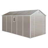 Abri de jardin en résine beige 11m² + kit de fondation - JOBU Ma boutique